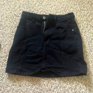 Womens black denim miniskirt